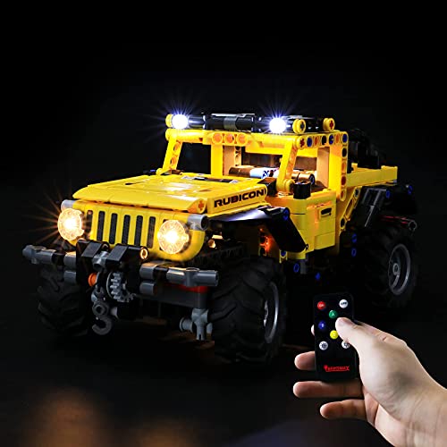 BRIKSMAX Kit de iluminación LED para Lego Technic Jeep Wrangler - Compatible con Lego 42122 Building Blocks Model- No incluir el Conjunto de Lego（Versión de Control Remoto）