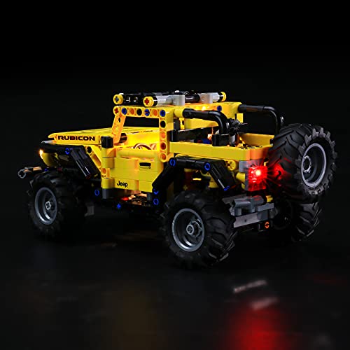 BRIKSMAX Kit de iluminación LED para Lego Technic Jeep Wrangler - Compatible con Lego 42122 Building Blocks Model- No incluir el Conjunto de Lego（Versión de Control Remoto）