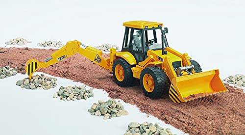 Bruder-02428 JCB Excavadora con 2 Palas, Color Negro, Amarillo (2428)