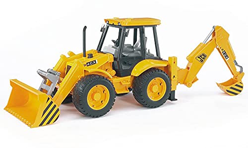 Bruder-02428 JCB Excavadora con 2 Palas, Color Negro, Amarillo (2428)