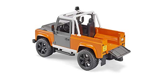 Bruder 2591 - Land Rover Defender Pick Up, color naranja/gris