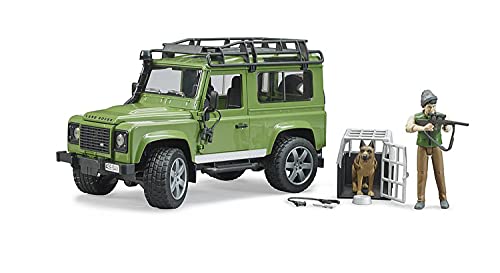 Bruder Land Rover Defender Station Wagon 02587 – Coche de Juguete con silvicultura y Perro