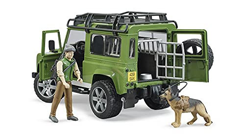 Bruder Land Rover Defender Station Wagon 02587 – Coche de Juguete con silvicultura y Perro