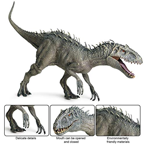 BSTQC Jurassic Indominus Rex, figuras de animales animales silvestres juguete, plástico jurásico Indominus Rex figuras de acción boca abierta dinosaurio mundo animales modelo niño juguete regalo