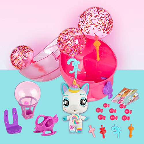 Bubiloons Mini muñeca animalito sorpresa coleccionable que inflan Globos, Cápsula Caramelo con Bolitas de Colores Juguetes animales para niña y niño a partir de 3 años