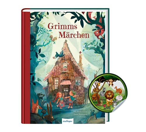 Buchspielbox Grimms - Cuento de hadas (edición dura) + pegatinas para niños, libro de cuentos de hadas para niños a partir de 4 años