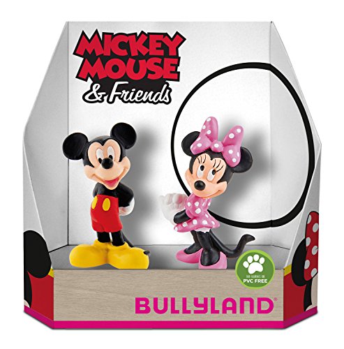 Bullyland 15083 – Juego de Figuras de Disney Mickey y Minnie en Caja de Regalo, 2 Piezas, Figuras pintadas a Mano, sin PVC, Regalo Ideal para niños y niñas para Jugar de fantasía