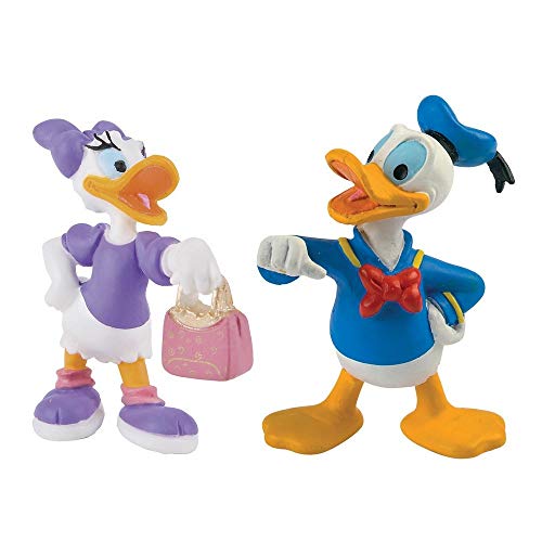 Bullyland 15084 – Juego de Figuras de Juguete, Walt Disney Mickey Mouse, Donald y Daisy, Figuras pintadas a Mano, sin PVC, Regalo Ideal para niños y niñas para Jugar de fantasía