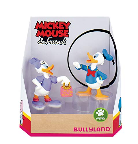 Bullyland 15084 – Juego de Figuras de Juguete, Walt Disney Mickey Mouse, Donald y Daisy, Figuras pintadas a Mano, sin PVC, Regalo Ideal para niños y niñas para Jugar de fantasía