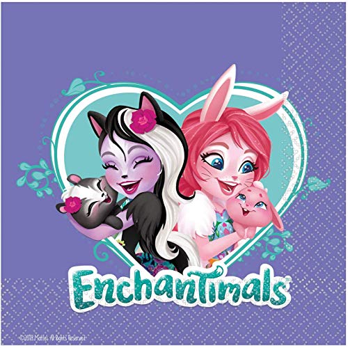 BWR Enchantimals Partyware 16 platos de papel, 16 vasos de papel y 32 servilletas