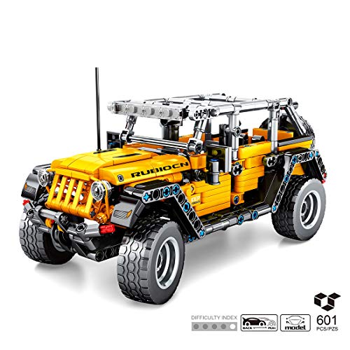 Bybo Bloques de construcción de coche, tecnología todoterreno, modelo para Jeep Wrangler Rubicon, 601 piezas, compatible con Lego