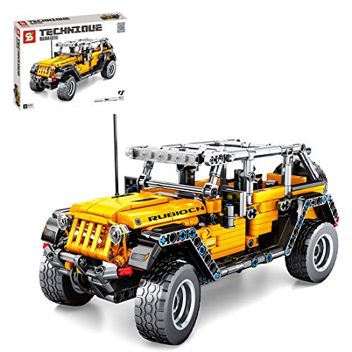 Bybo Bloques de construcción de coche, tecnología todoterreno, modelo para Jeep Wrangler Rubicon, 601 piezas, compatible con Lego