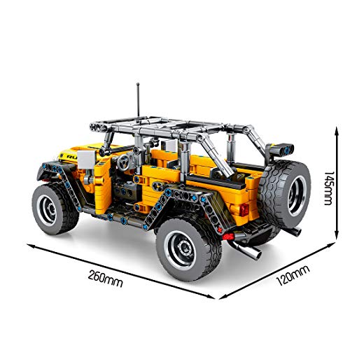 Bybo Bloques de construcción de coche, tecnología todoterreno, modelo para Jeep Wrangler Rubicon, 601 piezas, compatible con Lego