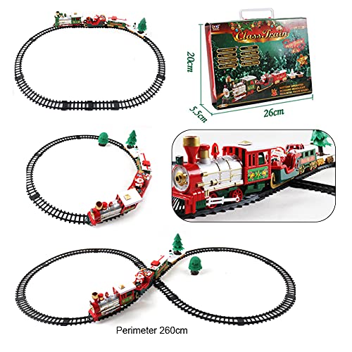 BYNYXI Juego de tren eléctrico de Navidad, tren de Papá Noel, tren de Navidad, minitren, tren de Navidad, tren para niños, Navidad, cumpleaños, motor de juguete