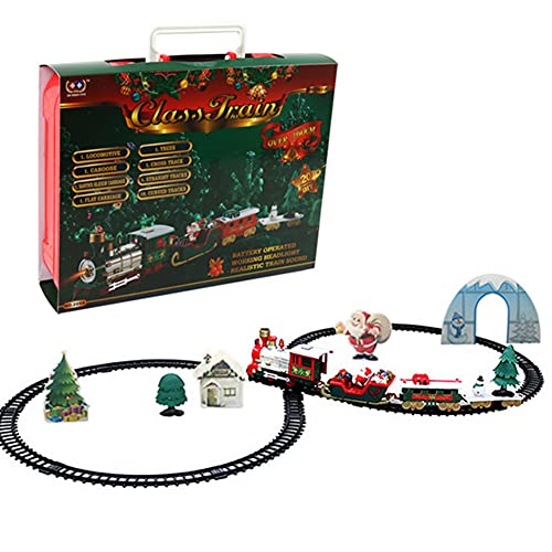 BYNYXI Juego de tren eléctrico de Navidad, tren de Papá Noel, tren de Navidad, minitren, tren de Navidad, tren para niños, Navidad, cumpleaños, motor de juguete