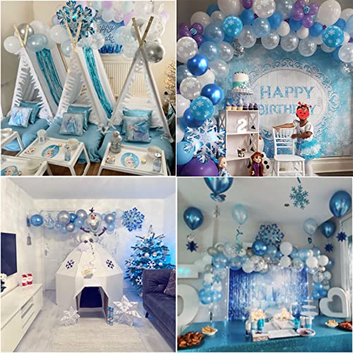 CaiTang Cumpleaños Elsa Frozen, Decoración Cumpleaños Frozen, Frozen Fiesta Infantil, Frozen Cumpleaños Globos, Decoración Fiesta Frozen, Decoraciones Fiesta Cumpleaños de Princesa