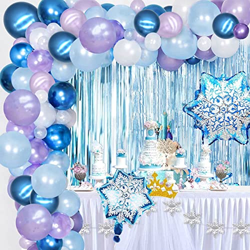 CaiTang Cumpleaños Elsa Frozen, Decoración Cumpleaños Frozen, Frozen Fiesta Infantil, Frozen Cumpleaños Globos, Decoración Fiesta Frozen, Decoraciones Fiesta Cumpleaños de Princesa