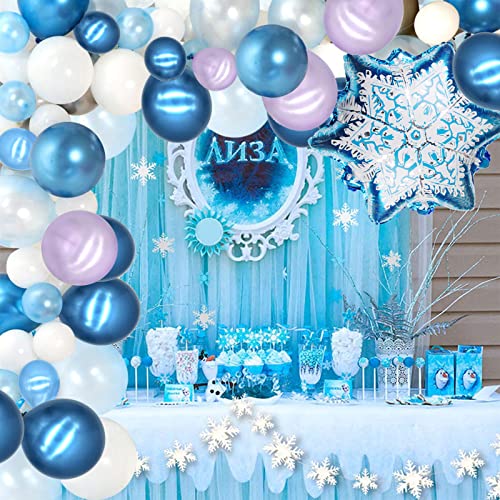 CaiTang Cumpleaños Elsa Frozen, Decoración Cumpleaños Frozen, Frozen Fiesta Infantil, Frozen Cumpleaños Globos, Decoración Fiesta Frozen, Decoraciones Fiesta Cumpleaños de Princesa