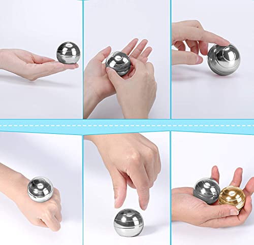 CaLeQi Escritorio cinético Juguete Oficina Metal Spinner Ball Giroscopio con ilusión óptica para Aliviar el estrés Inspirar Creatividad Interior (Plata)