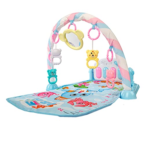 Calma Dragon Manta de Gimnasio para Bebes, Alfomba Musical con Piano, Esterilla con Juegos Infantil, Actividades y Juguetes para el Suelo. Ancho: 48.5cm, largo: 72cm (Celeste)