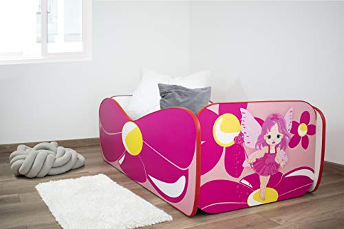 Cama infantil con colchón de flores (140 x 70)