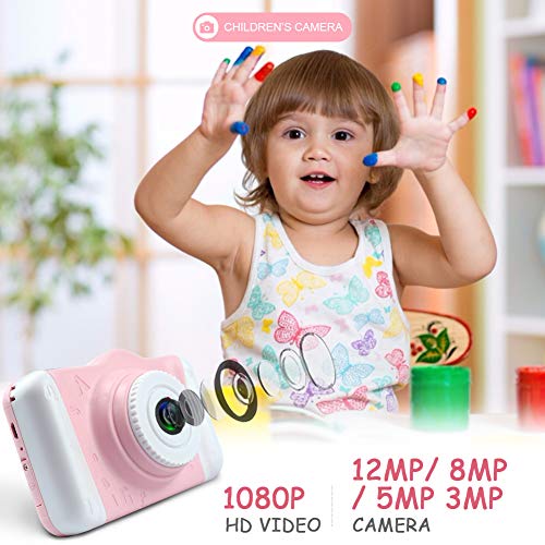 Camara Fotos Infantil - Cámara Fotos Niños con Pantalla Grande de 3,5 Pulgadas 1080P HD 12MP Incorporada Tarjeta SD de 32GB USB Recargable Cámara Digital Selfie Niñas Niños Cumpleaños Navidad Regalos