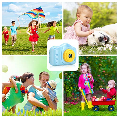 Cámara para Niños Infantil Cámara de Fotos Digital Cámara Juguete para Niños 3.5 Pulgadas 12MP 1080P HD Selfie Video Cámara Regalos Ideales para Niños Niñas de 3-10 Años con Tarjeta TF 32 GB (Azul)