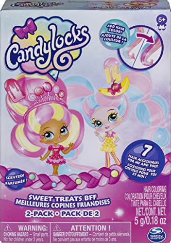 Candylocks, BFF - Pack de 2 muñecos coleccionables perfumados de 3 pulgadas con accesorios