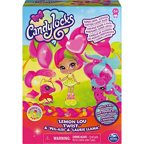 Candylocks- Lemon Lou Haarspielpuppe mit 2 Tieren Muñeca con 2 Animales, Multicolor (Spin Master 6056613)