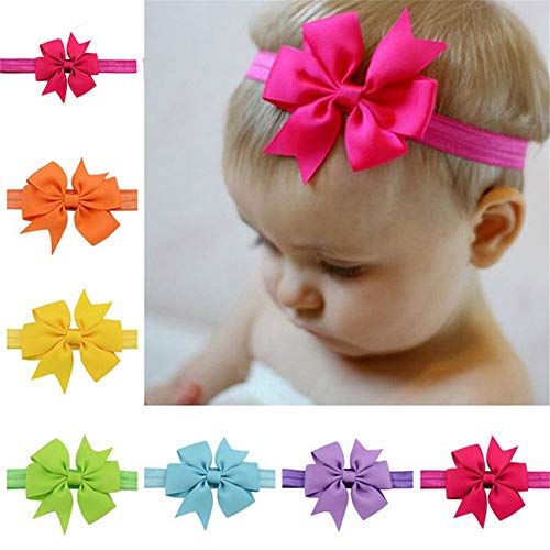 CAOLATOR 20Pcs Cintas De Cabeza Niños Niñas Conjuntos con Lazos Fijos Hermosas Bandas EláStica Cumpleaños Fiestas Velada Su Cinturón de la Mariposa(Color Aleatorio)