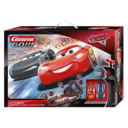 Carrera-GO The Movie Circuito de Coches Disney Pixar Cars-Let's Race de 6.2 m, Escala 1:43, Multicolor (20062475)