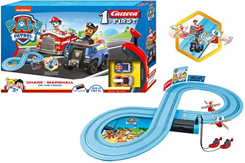 Carrera- Paw Patrol-On The Track Juego con Coches, Multicolor