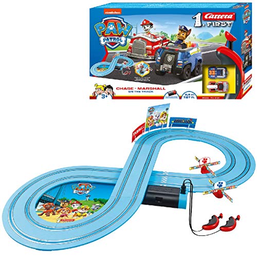 Carrera- Paw Patrol-On The Track Juego con Coches, Multicolor