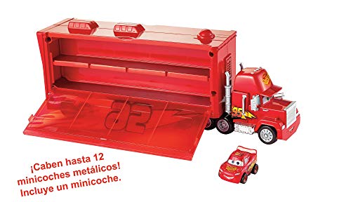 Cars 3 Mack camión mundo de aventuras, camión transporte coches de juguetes (Mattel FLG70)