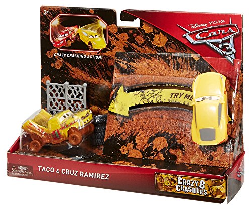 Cars 3-Pack de 2 Coches Crazy Cruz y Taco (Mattel DYB15) , color/modelo surtido