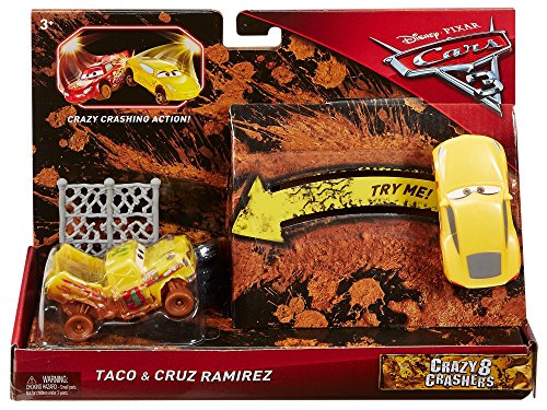 Cars 3-Pack de 2 Coches Crazy Cruz y Taco (Mattel DYB15) , color/modelo surtido