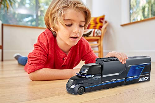 Cars Camión de lanzamiento Gale Beaufort, lanza hasta 5 coches de juguete, para niños +3 años (Mattel GPD93)