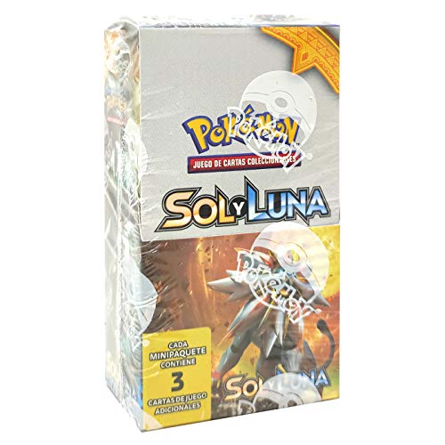 Cartas Pokémon Sol y Luna Caja de 24 Sobres, Juego de Cartas Coleccionables Pokémon Serie Sol y Luna, Cartas Pokémon en Castellano (Cada sobre Contiene 3 Cartas)