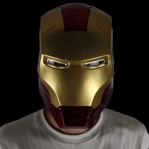 Casco de Iron Man, Ojos Pueden Brillar, Adornos de Muebles, Modelo de Anime, Regalo de Juguete