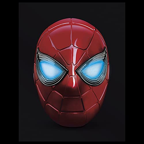 Casco electrónico de Iron Spider con Ojos Brillantes de Marvel Legends Series Spider-Man, 6 ajustes de luz y Regulable