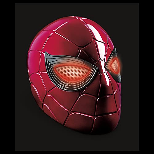 Casco electrónico de Iron Spider con Ojos Brillantes de Marvel Legends Series Spider-Man, 6 ajustes de luz y Regulable