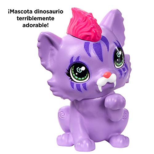 Cave Club Muñeca Roaralai, muñeca prehistórica con mascota y accesorios (Mattel GNL84)