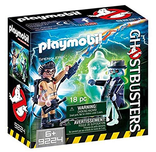 CAZAFANTASMAS Ghostbusters Spengler and Ghost Playset de Figuras de Juguete, Multicolor, 6,6 x 14,2 x 14,2 cm (Playmobil 9224)