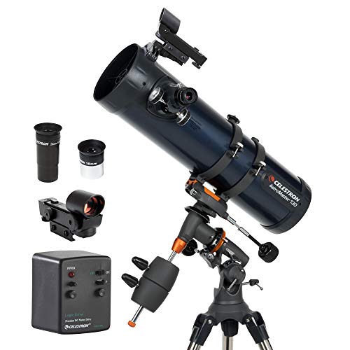 Celestron AstroMaster 130EQ-MD, Telescopio con Motor para Seguimiento Automático, Azul