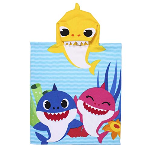 CERDÁ LIFE'S LITTLE MOMENTS-Toalla Poncho Playa Niño de Baby Shark de Microfibra-Licencia Oficial Nickelodeon, Color 2200007331