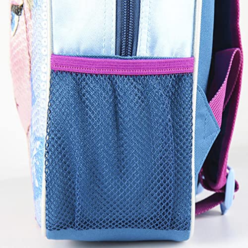 Cerdá, Mochila Infantil Frozen 2 con Lentejuelas 3D de Color Azul-Licencia Oficial Disney Studios Unisex niños, Multicolor, 260X310X100MM