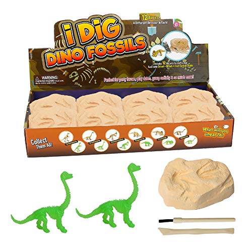 CestMall Kit de excavación de Dinosaurios, 12 Piezas de Juguete de excavación arqueológica con Diferentes Figuras de Dinosaurios en el Interior Kit de excavación de Dinosaurios Dino Fossil Dig Kit