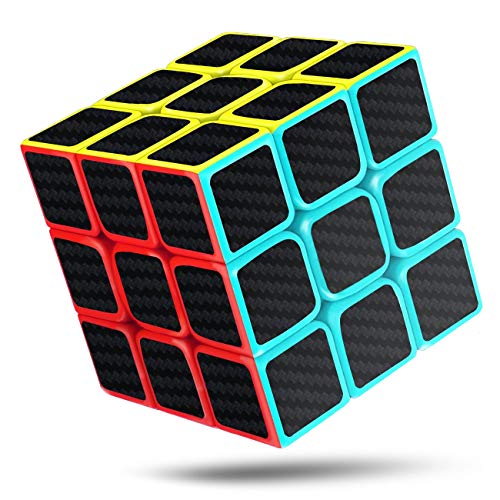 cfmour Cubo de Mágico，Cubo de Velocidad 3x3x3, Fibra de Carbono Suave Magia Cubo, 3D Puzzle Inteligencia Mágico Speed Cubo, Rompecabezas y Fácil Giro, Súper Duradero