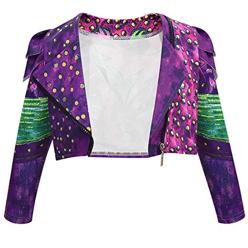 Chaleco de disfraces divertido + chaqueta + pantalón Set Descendants 3 Mal Isla de los Perdidos Disfraz de Halloween Cosplay para Adultos Niños Regalo, Estilo 1, 9-10 Años