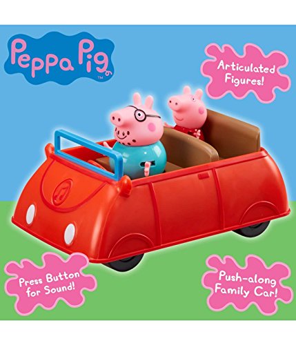 Character - 06707 - Coche Familiar Peppa Pig con Sonidos con Figuras de papá Pig y Peppa - Multicolor - 15cm